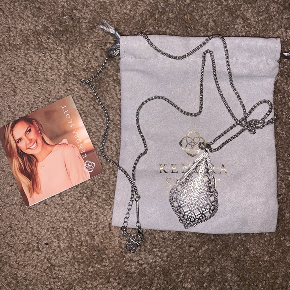 Kendra Scott Jewelry - Aiden Gold Long Pendant Necklace Silver Filigree